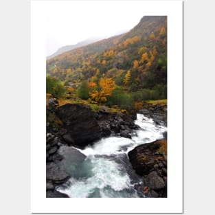 Waterfall Flamsdalen Valley Flam Norway Posters and Art